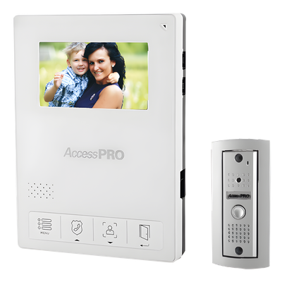 TV-PRO-400AW - Kit de Videoportero / Frente de Calle Antivandalismo Metálico / Cámara 900TVL 0.1 Lux / Monitor LCD 4.3" / Control de Apertura / 2 Monitores Simultáneos