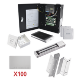 KIT-TARJETA-01 - Kit de Control de Acceso con TARJETA para 1 Puerta con lector de Entrada y Salida  / TODO INCLUIDO / Software IVMS4200 incluido