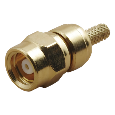 TT-SM-0024 - Conector RF / SMC Macho / Anillo Plegable / RG-58/U LMR-195 RG-142/U / Bronce Oro / Teflón