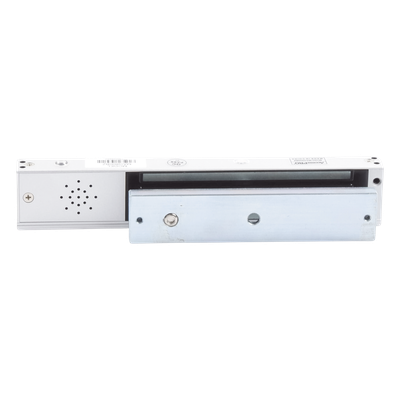 MAG600BZ - Chapa Magnética Electromagnética / 280 kg (600 lb) / Alarma Buzzer con Temporizador 5-30 s / Voltaje Dual 12/24 VDC / LED Estado / Libre Magnetismo Residual