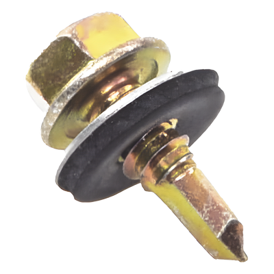 ANC-PAS-14112 - Tornillo Punta Broca / Hexagonal 6.5 x 38 mm (1/4" x 1 1/2") / Sello Montado / Caja 100 Unidades / Fijación Hermética Lámina Acanalada