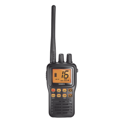 MHS75 - Radio Marina VHF Portátil / IPX8 Sumergible y Flotante / Potencia 1-5 W / Batería 12 h / Canales Internacionales, USA y Canadá