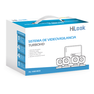 HL-1080-MC8 - Kit TurboHD / DVR 8 Canales / 1080p / H.265+ / 4 Cámaras Bala 2 MP / Lente 2.8 mm / Cables 18 m (59.1 ft)