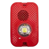 P2GRKLED - Sirena Estroboscópica LED / 2 Hilos / Montaje en Pared / 16 a 24 Vcd / Candela Seleccionable / Exterior / Rojo