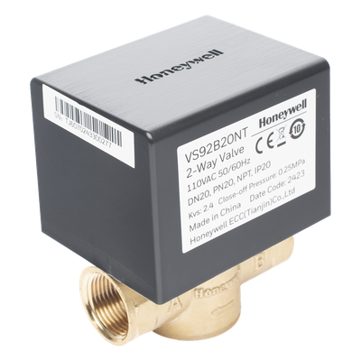 VS92B20NT - Válvula de Control Eléctrica 2 Vías / Retorno por Resorte NC / 110 V CA / DN20 3/4" NPT / PN20 / Agua 94 °C / Glicol 50%