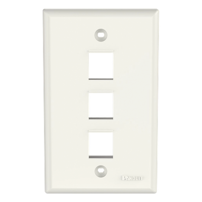 NK3FNIW - Placa de Pared Vertical / 3 Puertos Keystone / ABS / Blanco Mate / 2.75 x 4.5 pulg.