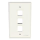 NK3FNIW - Placa de Pared Vertical / 3 Puertos Keystone / ABS / Blanco Mate / 2.75 x 4.5 pulg.