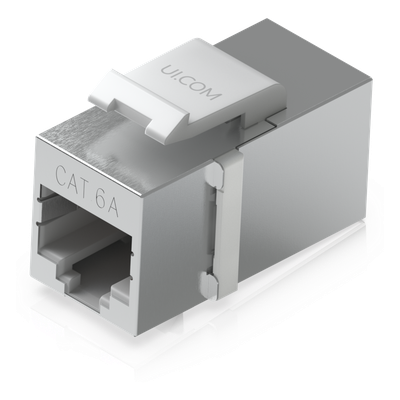 UACC-KEYSTONE-COUPLER-C6A - Acoplador Keystone / Cat6A Pasante / 10 Gbps / PoE / Snap-In / Paquete 12 Piezas