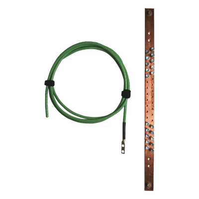VP-GRD - Barra de puesta a tierra / 19in / Cable 6 AWG 2m (6.56 ft) / Terminal compresión doble orificio