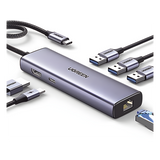 15598 - Ugreen 15598 hub de interfaz USB 3.2 Gen 1 (3.1 Gen 1) Type-C 5000 Mbit/s Plata