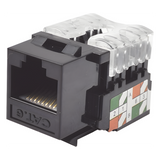 LP-KJ-601-BK - Módulo Jack Keystone / Cat6 / Terminación 110 Punchdown / RJ45 Sin Blindaje / T568A-B / Color Negro