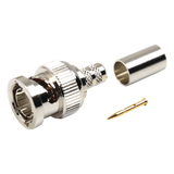 RFB-1707-D - Conector BNC Macho en 75 Ohm, de Anillo Plegable para RG-59/U, Níquel/ Oro/ Teflón.