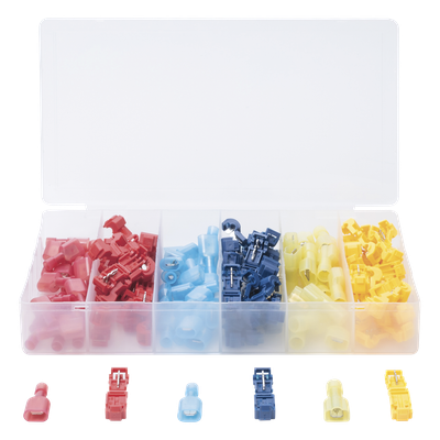 CT-T123 - Kit Conectores T-Tap / 120 Piezas / 3 Calibres AWG / Cobre Estañado / Sin Corte de Cables / -10°C a 70°C