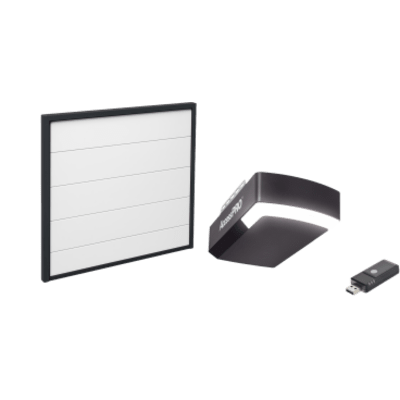 KIT-DOOR-189 - Kit Puerta de Garage 18x9 Pies (5.49 x 2.74 m) / Motor DC 1/2 HP / Insulada / Activación WiFi / Hasta 50 Controles / Lámina Calibre 26