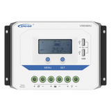 VS6048AU - Controlador de Carga Solar PWM / 60A / Auto 12/24/36/48V / Pantalla LCD / USB Dual 5V 2.4A / Tierra Positivo Común