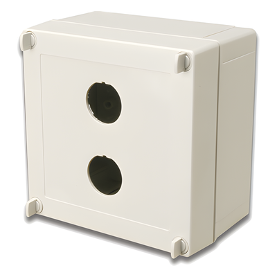 X-IBOX-02 - Caja de Conexión Industrial / IP66/IP67 NEMA 4X / 2 Puertos Cobre o Fibra / 129.5 x 129.5 x 81.1 mm / 5.1 x 5.1 x 3.2 in
