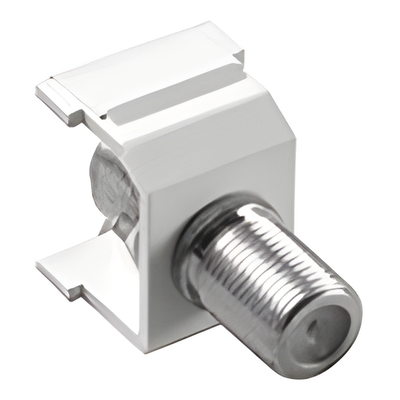 CON-1C-WH - Conector coaxial / tipo F / 75 ohms / snap-in sin herramientas / para marco de 6 puertos CA-6PF y SC-6PF / blanco