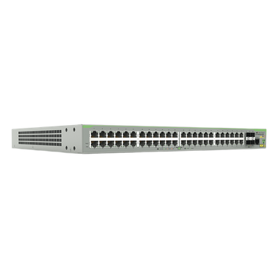AT-FS980M/52PS-10 - Switch PoE+ Administrable Capa 3 / 48 Puertos 10/100Mbps / 4 SFP Gigabit / 375W PoE+ / 17.6Gbps / 1.42x17.32x13.58 pulgadas