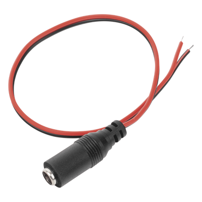 DC-CORDF - Cable de Alimentación DC / Conector Hembra 5.5 mm/2.1 mm / Puntas Libres / 28.5 cm / Polaridad Codificada / 12 VCC