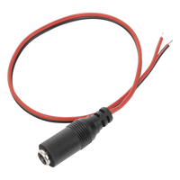 DC-CORDF - Cable de Alimentación DC / Conector Hembra 5.5 mm/2.1 mm / Puntas Libres / 28.5 cm / Polaridad Codificada / 12 VCC
