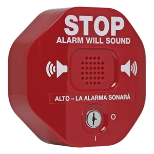 STI-6400 - Alarma de Puerta Multifunción / Sirena 95/105 dB / Alimentación Dual 9V y 12-24 VCD / Detección de Apertura 30 s / Carcasa de Policarbonato