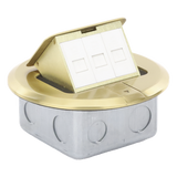 TH-MCPD-B - Mini Caja de Piso Redonda / Bronce / 3 Puertos / 0.829 kg / Voz y Datos / Keystone