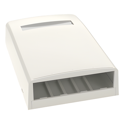 CBX4IW-AY - Caja de Montaje en Superficie / 4 Puertos Mini-Com / ABS / Blanco Mate / 73.6 x 27 x 114.3 mm