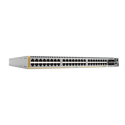 AT-X950-52XTQM - Switch de capa 3 apilable / 48 puertos multigigabit 1G/2.5G/5G/10G RJ45 / 4 puertos QSFP+/QSFP28 40G/100G / Apilamiento hasta 8 unidades