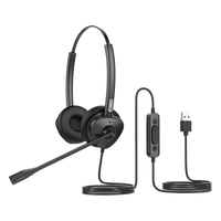 HT302U - Diadema USB / Binaural / Cancelación de Ruido ENC / Audio HD / Micrófono Dual / Plug & Play