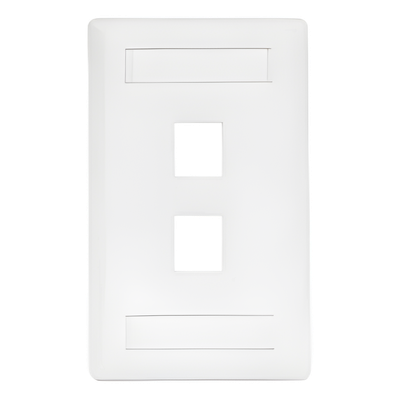 HUB-IFP-12W - Placa Frontal / 2 Puertos / Termoplástico UL 94V-0 / Campos para Etiquetas / Blanco
