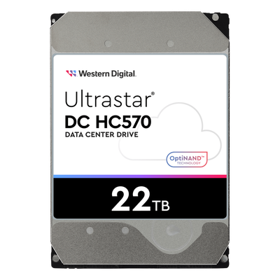 WUH722222ALE6L4 - Disco Duro Data Center / 22 TB / 7200 RPM / SATA 6 Gb/s - SAS 12 Gb/s / HelioSeal / OptiNAND / 512 MB Buffer / 2.5M Horas MTBF