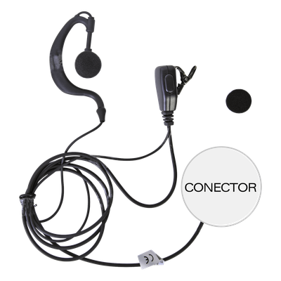 TXEHI - Micrófono-Audífono de Solapa / Kit de Vigilancia de 2 Cables / Compatible ICOM IC-F11/14/3021/3013/3103/3003/1100D/2100D / Respuesta 100 Hz - 10 kHz
