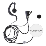 TXEHI - Micrófono-Audífono de Solapa / Kit de Vigilancia de 2 Cables / Compatible ICOM IC-F11/14/3021/3013/3103/3003/1100D/2100D / Respuesta 100 Hz - 10 kHz