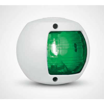 0170-WSD-12V - Luz lateral de Navegación en Color Verde con Carcasa Blanca para Embarcaciones a Vela o a Motor de Menos de 20 Metros
