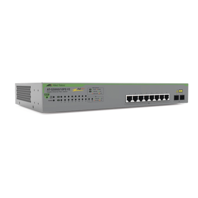 AT-GS950/10PS-V2-10 - Switch PoE+ Gigabit WebSmart / 10 Puertos 10/100/1000 Mbps / 2 SFP Combo / 75 W / 20 Gbps / 14.88 Mpps