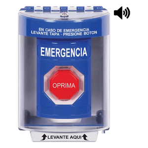 SS2482EM-ES - Botón Multipropósito de Emergencia / Superficie con Espaciador / 2 Relés C/NO-NC 10 A @ 250 VCA / Tapa de Policarbonato / Bocina Prealarma / ADA / -40 °C a 121 °C