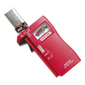 BAT-250 - Probador de Baterías / 9 Vcc / 1.5 Vcc / AA-AAA-C-D / Aguja Analógica / Indicador por Color