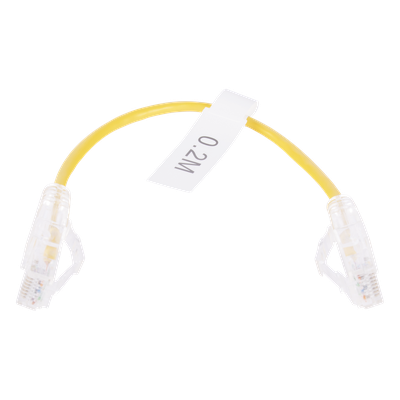 LP-UT6-020-YE28 - Cable de Parcheo Slim UTP / Cat6 / 20 cm (0.66 ft) / 28 AWG / 1 Gbps / RJ45