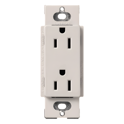 SCR15BI - Contacto Dúplex Decorativo / 15 A / 125 V / Diseño Sin Tornillos Visibles / Acabado Biscuit / Compatible Línea Claro