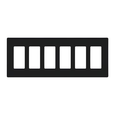 SC6MN - Placa de pared / 6 espacios / 12.00 x 4.69 x 0.30 in / Sin tornillos / Acabado Midnight satinado