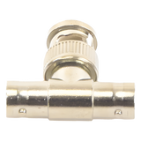 TT-RG-12 - Adaptador Coaxial T / BNC Macho a 2x BNC Hembra / 75 Ohm / Contactos Oro / Aislante Teflón / CCTV Profesional