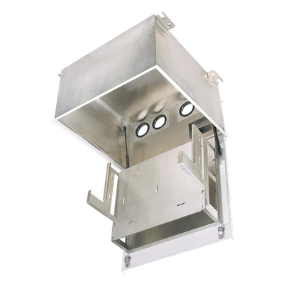 PZICE - Gabinete de Techo / 8 UR / Equipo Pasivo / UL2043 Plenum / Acceso Frontal / 19" Dos Niveles / 2.4 ft (0.7 m) Profundidad Estándar