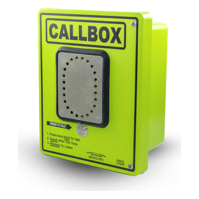 RQX427HD - Intercomunicador Bidireccional / 2 W (AC) / 800 mW (Batería) / Audio Ajustable de Alta Intensidad / IP65 / Carcasa Antivandálica de Fibra de Vidrio / Control de Acceso por Relay / Entrada de Sensor