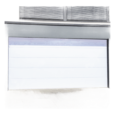 GARAGE-189 - Puerta de Garage de Alta Calidad / Linea Central / Color Blanco 18X9 pies,  AISLADA, Estilo Americana.