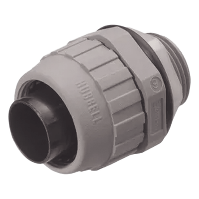 HUB-P050-NG-YA - Conector Recto / Nylon 1/2" / Tubería Liquidtight Polytuff / UL94 / 2.14" x 1.30"