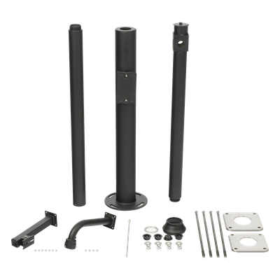 XGA-POLE-3M - Poste Seccionado para Cámara PTZ / 3 m (9.8 ft) de Altura / 3 Secciones de 1 m / Base de Cimentación 330 mm / Soporte PTZ 48.5 mm / Sellos Impermeables / Color Negro