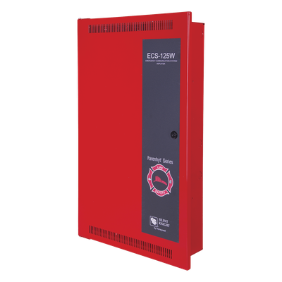 ECS125W - Amplificador de Evacuación por Voz / 125 W / 4 Circuitos de Altavoz Expandibles a 8 / Fuente con Respaldo de Batería / Supervisión 6 Hilos