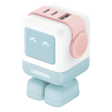 35856B - Cargador RobotGaN de 65W Serie UNO | 3 Puertos de Carga Rápida | 2 USB-C | 1 USB-A | PD 3.0 | QC 4.0 | Carga Inteligente | Tecnología GaN II | Zapato
