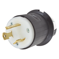 HUB-HBL-2611 - Clavija Industrial con Bloqueo de Media Vuelta / 30 A 125 V CA / 2 Polos 3 Hilos / NEMA L5-30P / 2.75 in (0.23 ft) Alto