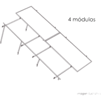 KITBASEL2X2 - Sistema de Montaje Solar / 4 Módulos 645W / Losa Plana / Resistencia 170 km/h / Inclinación 22° / Área 13 m² (139.93 ft²)